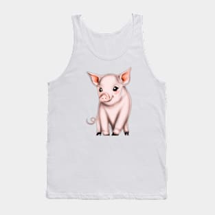 Cute Pig Drawing Tank Top